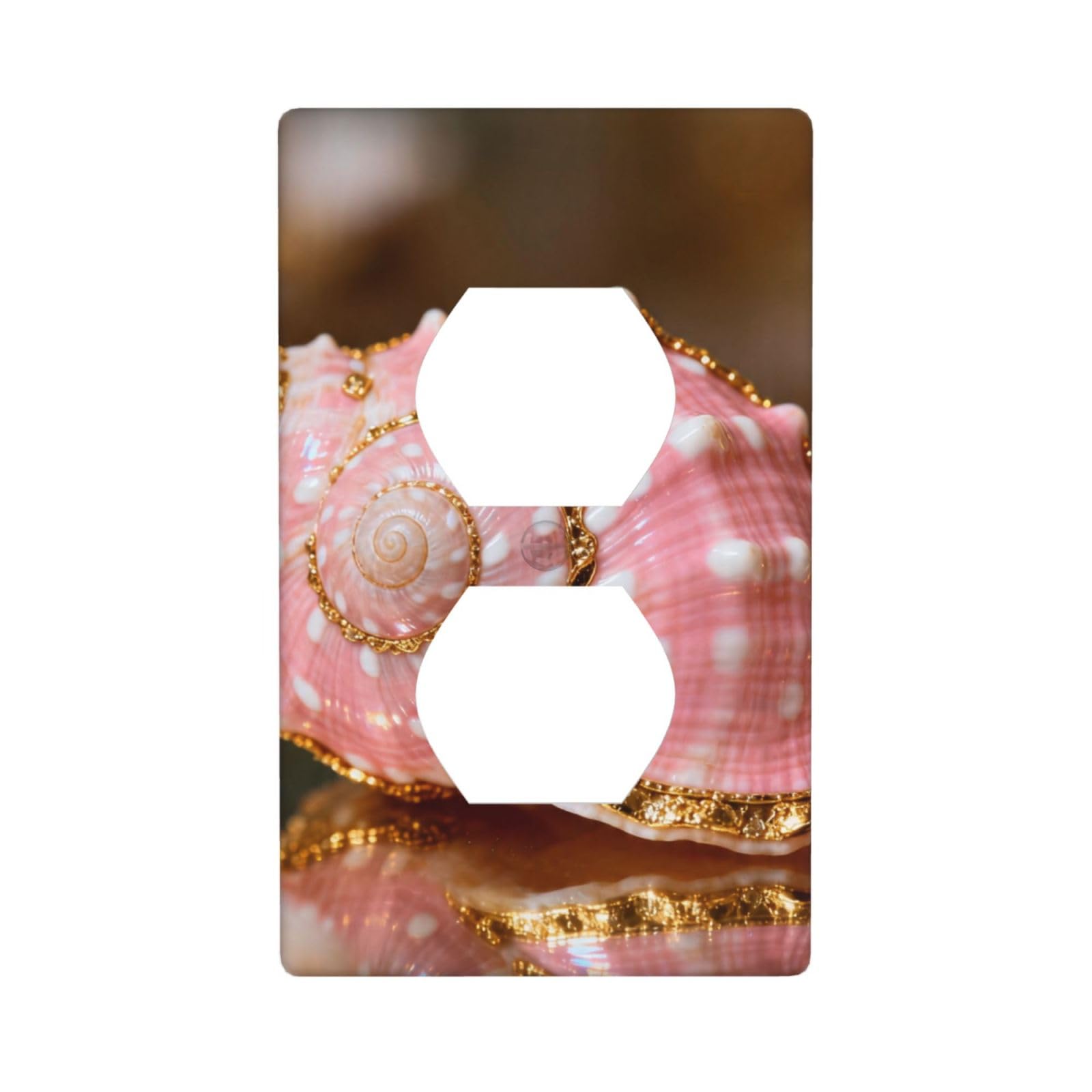 Pink Conch Unbreakable Polycarbonate Switch Plate-1 Gang Screwless Wall Plate for Home Office