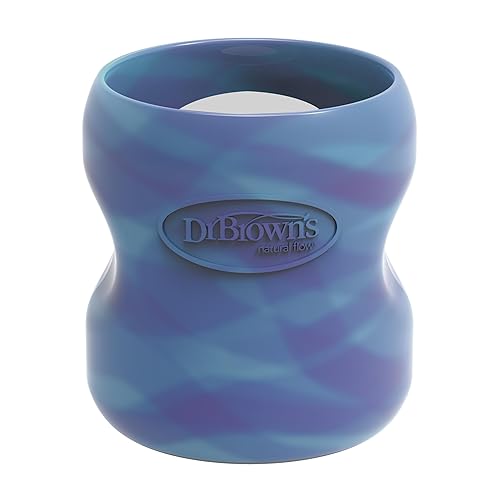 Dr. Brown's Options+ Funda para botella de vidrio de cuello ancho, 100% silicona, brilla en la oscuridad, sin BPA, 5 onzas, paquete de 12