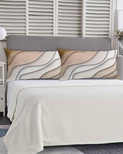 Miniatura 5 de Fundas de almohada abstractas de olas marinas tamaño King, fundas de almohada suaves decorativas para sofá de cuerpo largo lumbar con cierre de