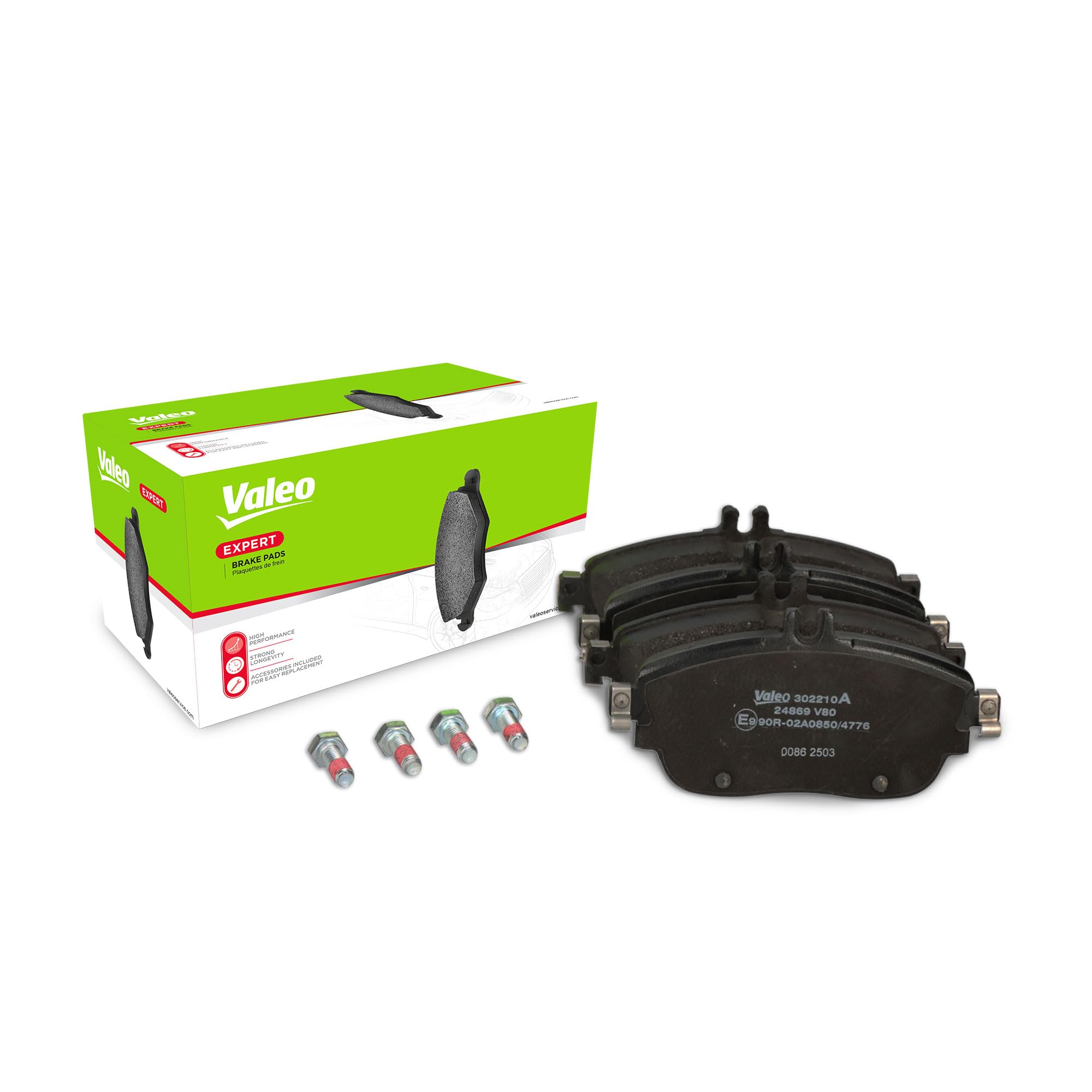 Valeo Jeu de 4 Plaquettes de Frein Expert 302210A, Essieu Avant