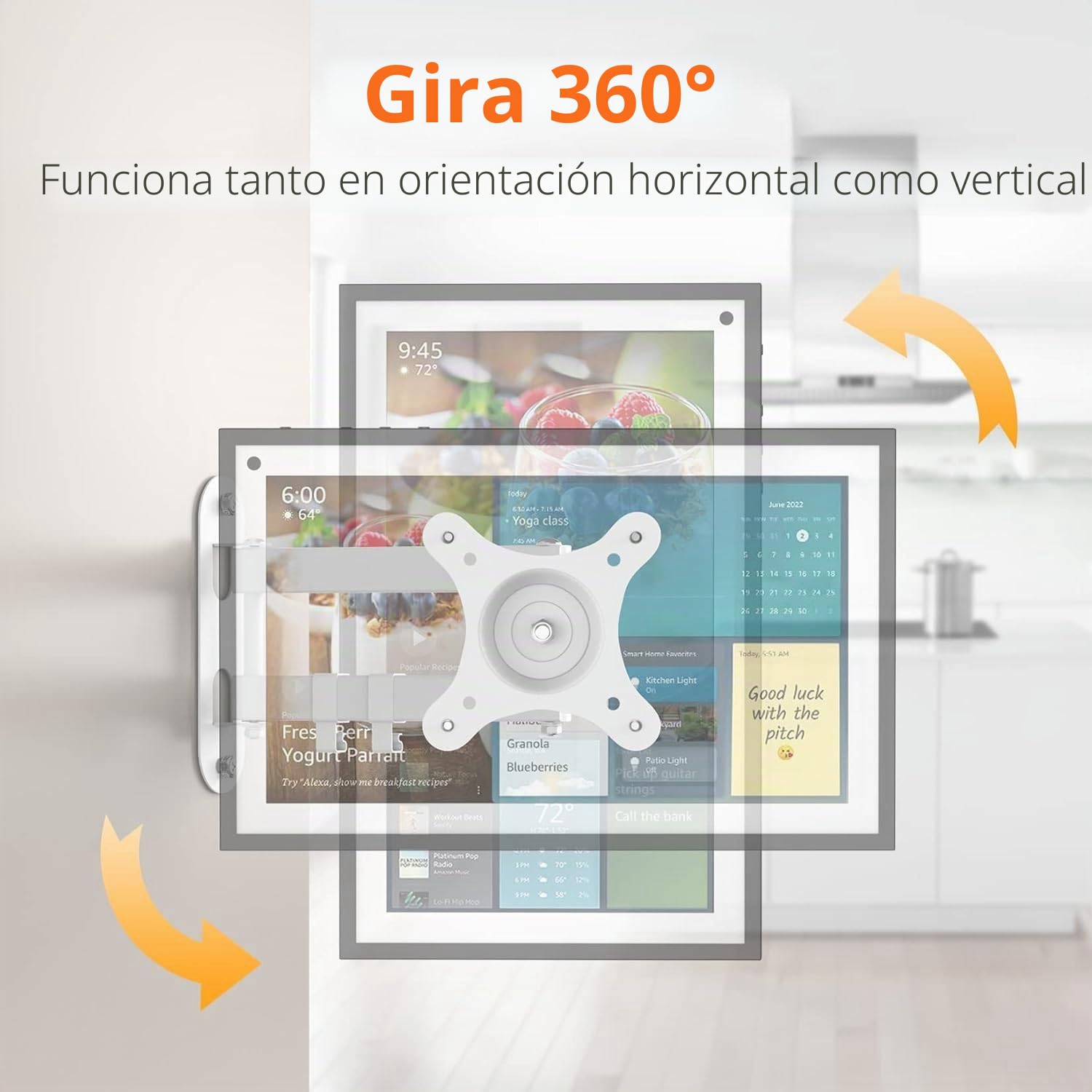 Soporte de pared para monitor de TV Show 15, soporte ajustable universal giratorio e inclinable, para 13-30 pulgadas, 100 x 100, 75 x 75 mm, soporte de metal (blanco)