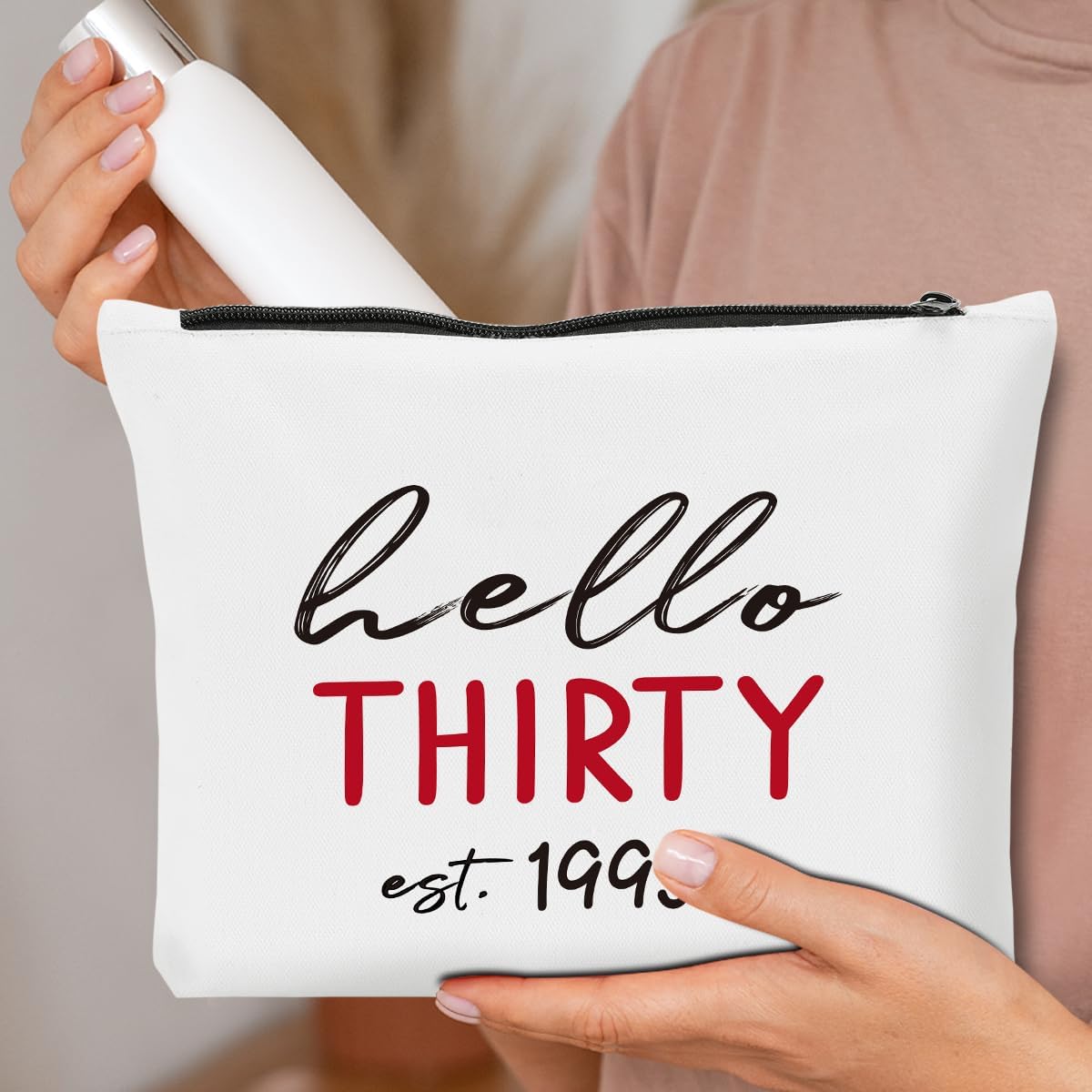 Funny 30th 30 Year Old 1995 Birthday Gifts for Her Women Cosmetic Bag Makeup Bag Happy Anniversary 30th Birthday Party Decorations for Her Make Up Bags - Image 6