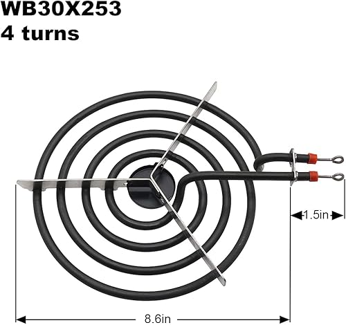 Miniatura 4 de SupHomie SP22YA - Juego de elementos de quemador de superficie compatible con estufa GE Hotpoint Range - Incluye 3 piezas WB30X254 6" y 1 pieza