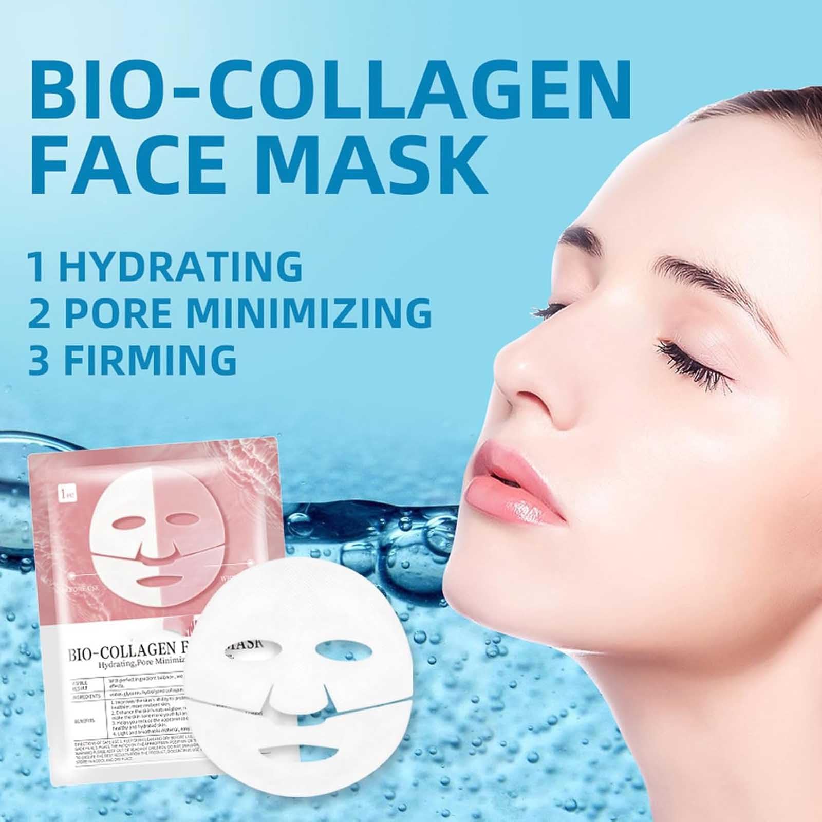 Mascarilla de Bio Colágeno Nifora, Mascarilla Hidratante Nifora - Antiedad y Reduce Líneas de Expresión, Mascarillas Faciales Coreanas de Bio Colágeno, Mascarillas Hidratantes (3box)