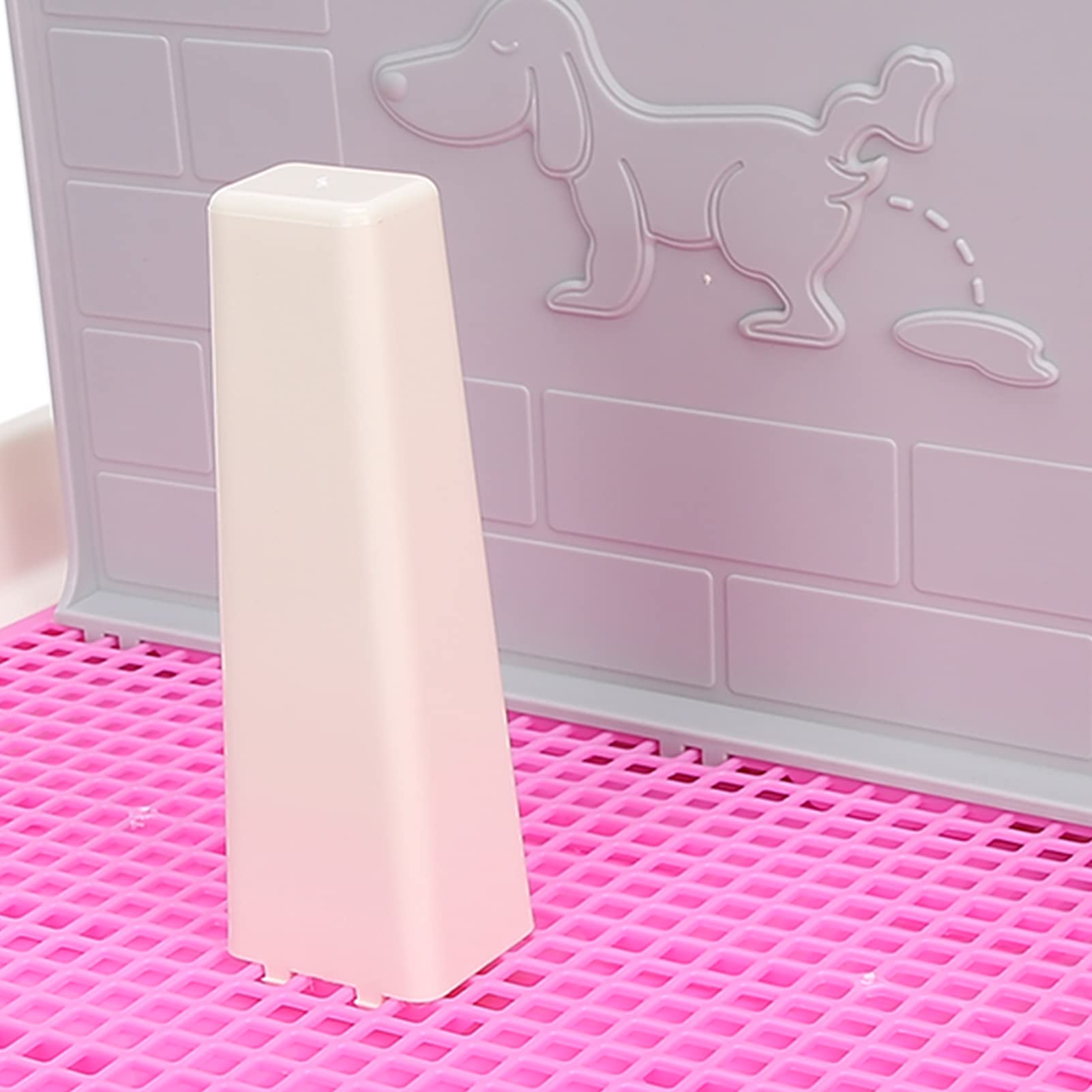 Fabater Toilette Intérieure pour Chien, Pot d'entraînement pour Chiot avec Clôture, Plateau d'urination pour Chat pour Petits Chiens de Moins de 15 LB, Support de Tampon en Plastique Facile à (Pink)