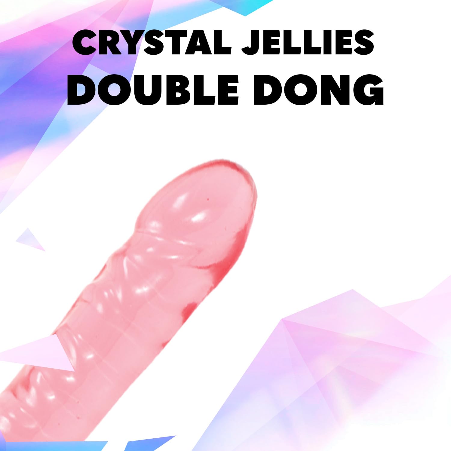 Doc Johnson Crystal Jellies - Double Dong -18 Inch - 1.8 Inches Wide - Double Sided Dildo - Proudly Made In America - Purple: Veined Pink
