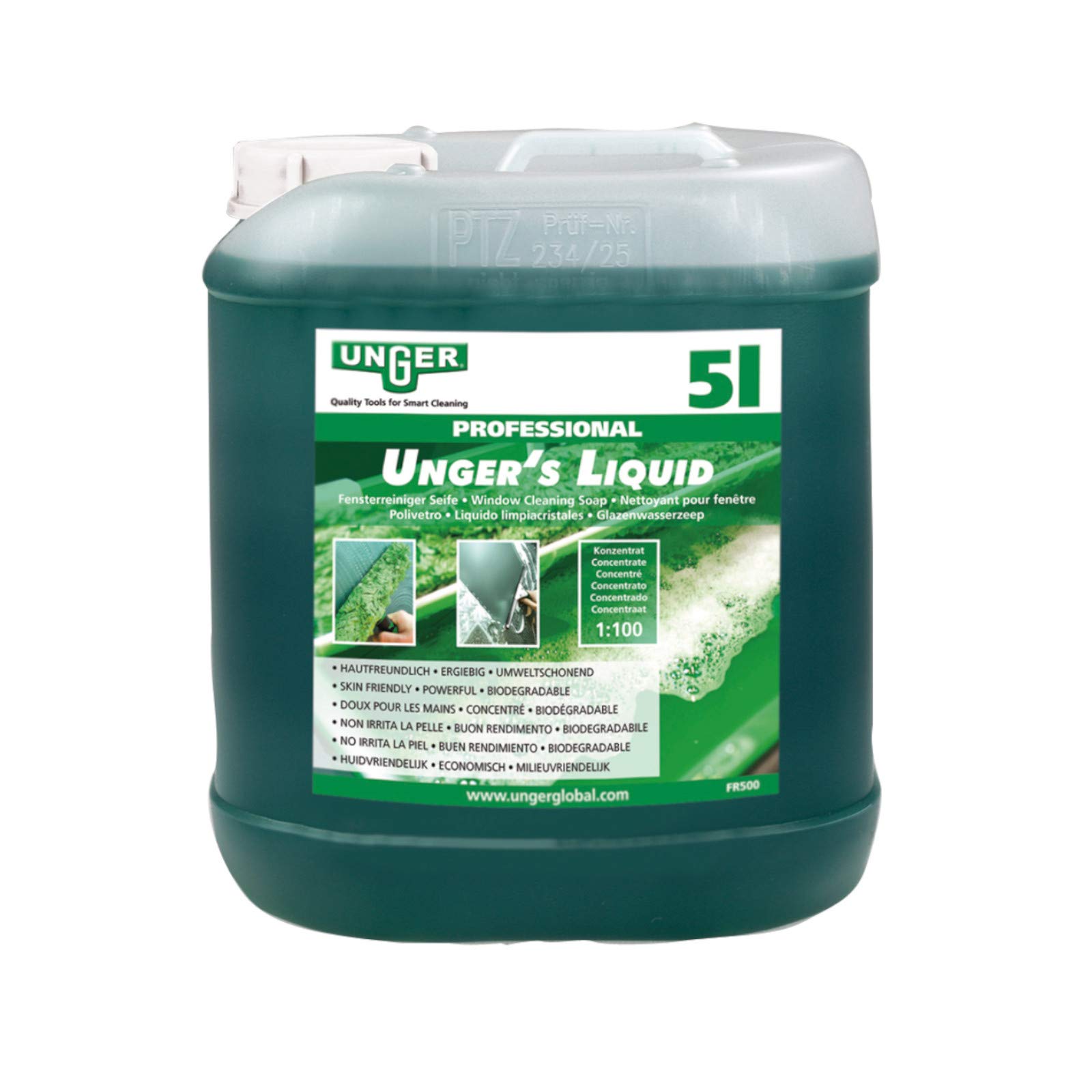 Unger's Liquid 5 Liter Fensterreinigungsmittel Glasreinigungsmittel Fensterputzmittel Glasputzmittel