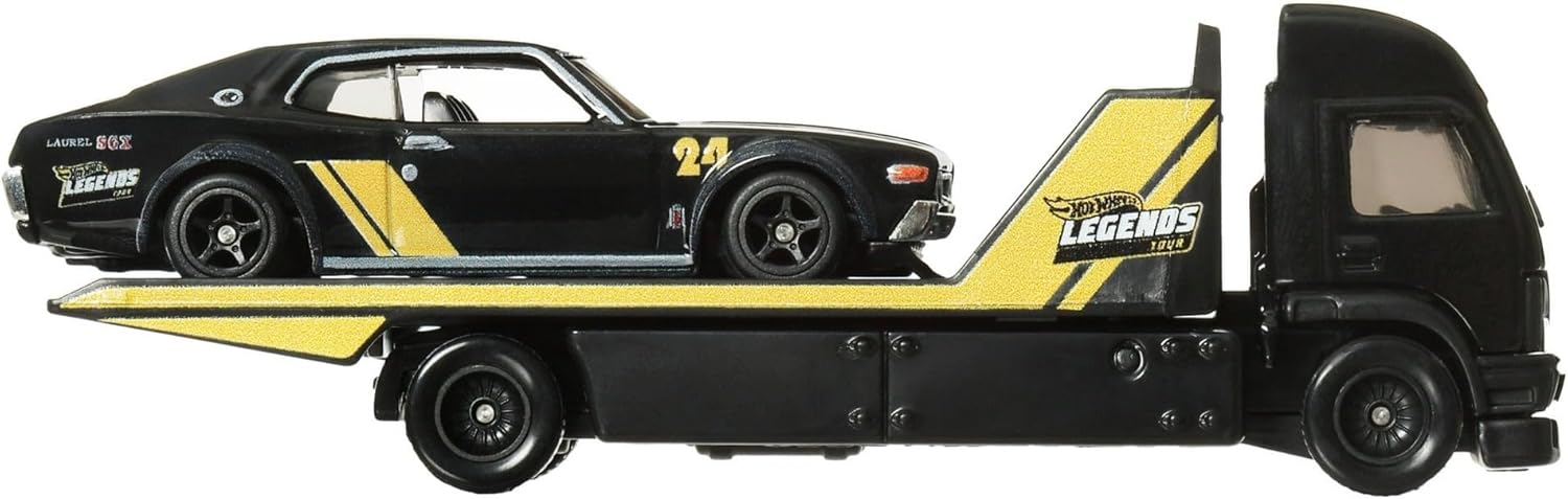 Hot Wheels Collector, Nissan Laurel 2000 SGX and Aero Lift Car Carrier, Collectible Toy Vehicle