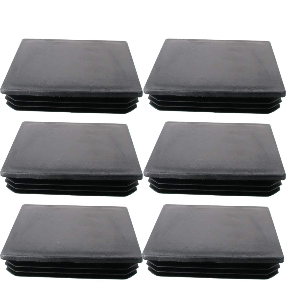 MroMax 120x120mm(4.7inch) Plastic Tubing Plug Square Post End Caps for Handrail Stair Newel Guardrail Tube Black 6Pcs