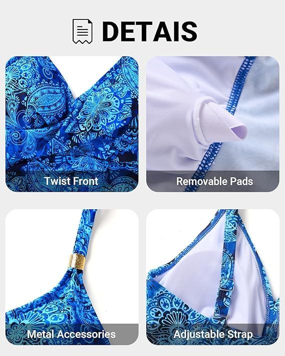 Womens Flowy Tankini Tops Only - Twist V Neck Swimsuit Top Loose Fit Bathing Suit Top Modest Swim Tops No Bottom 2025 - Image 5