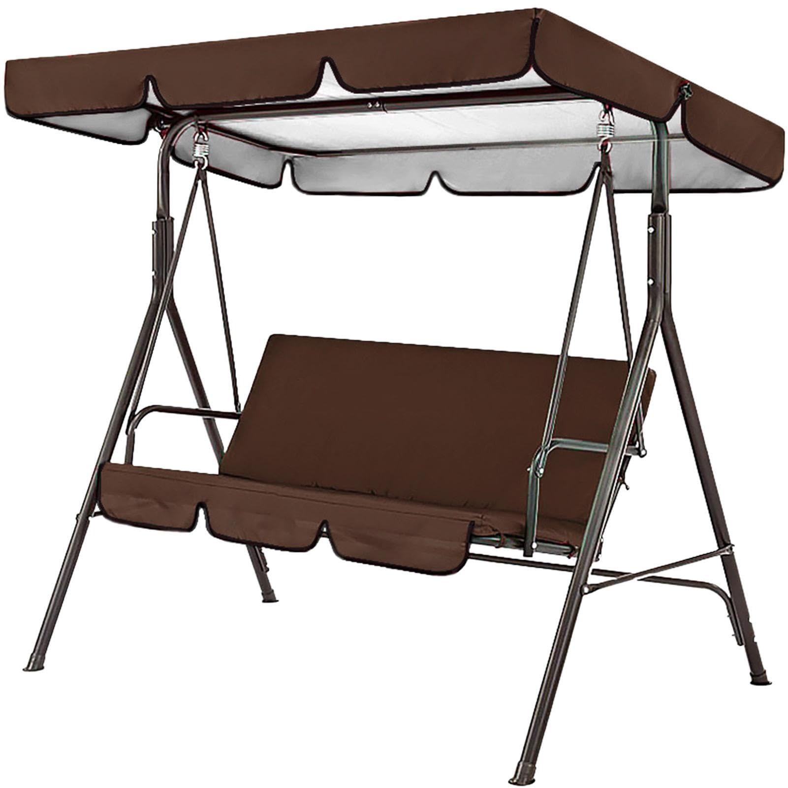 Swing Cushion Cover - Outdoor Swing Cushion Cover Patio | 3 Seater Swing Seat Cushion Cover | Dust Protection, Waterproof, Anti-UV Frame 3-Person Outdoor Swing Chair Cover (Chair Not Included)