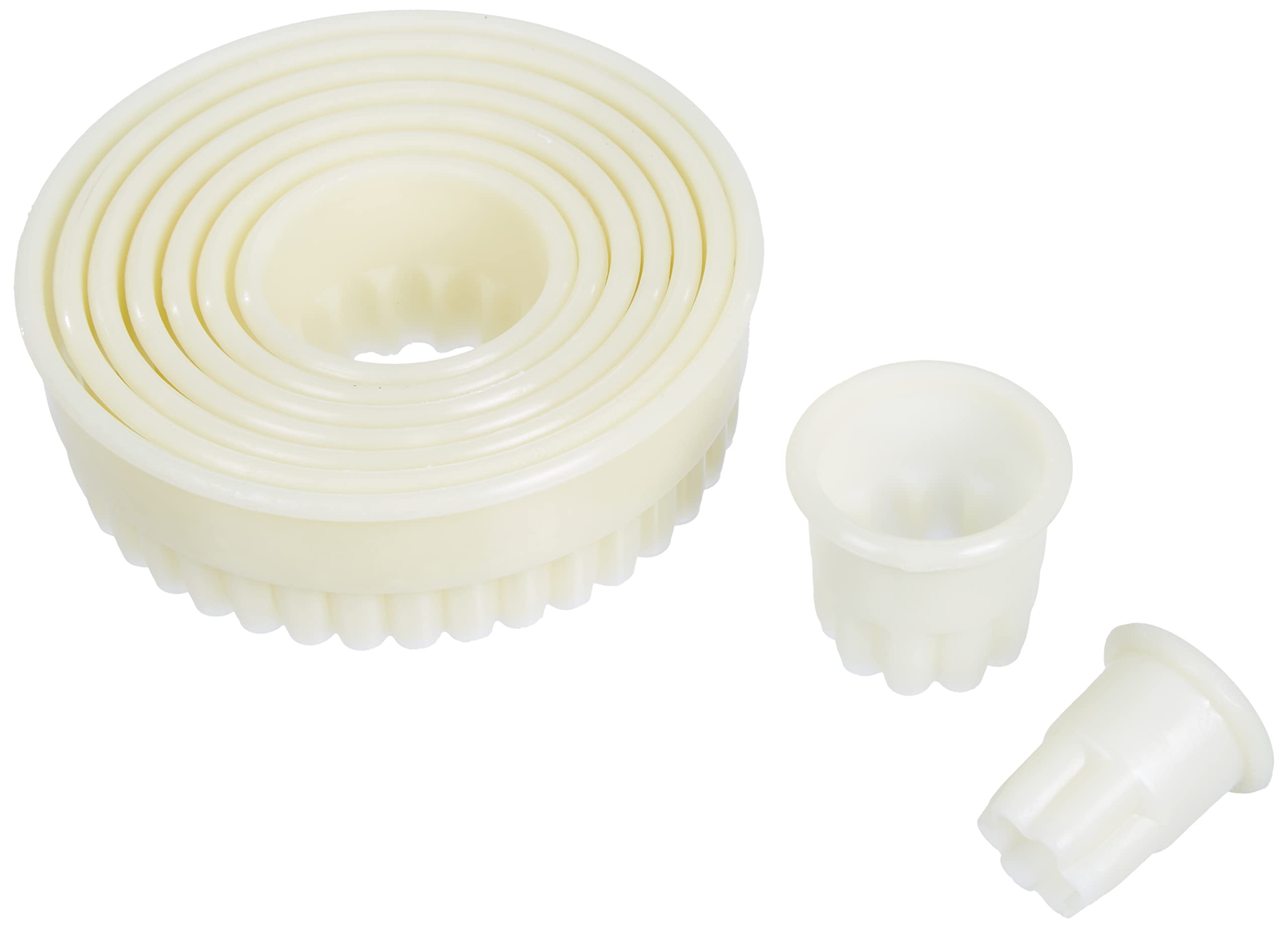 LACOR 9-Piece Nylon Fluted Round Cookie Cutters