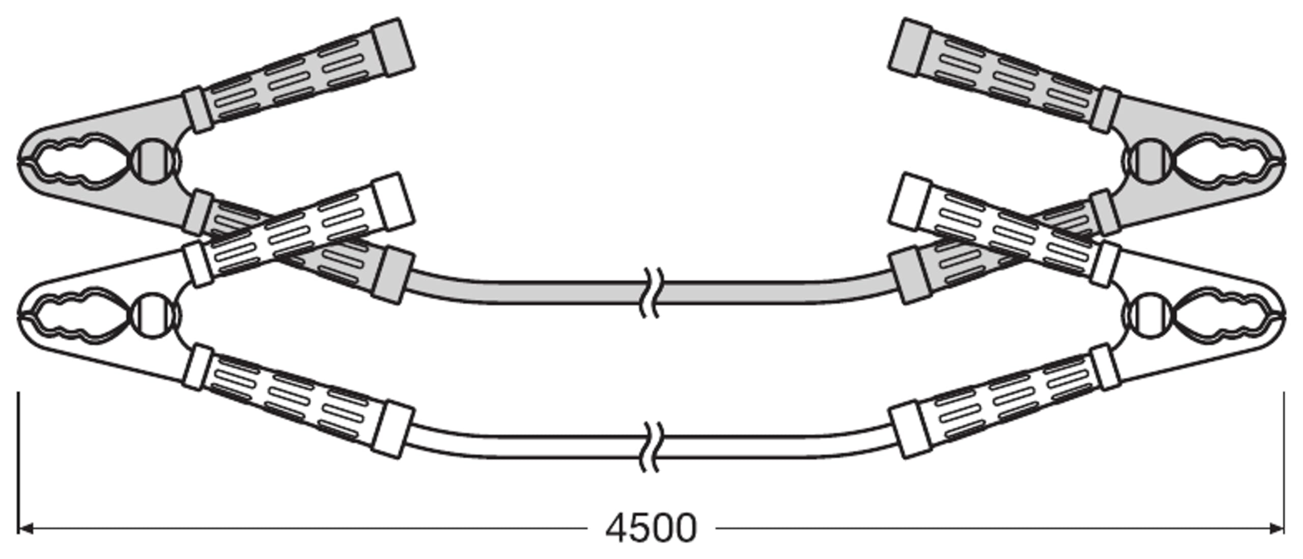 OSRAM Professional Starter Cable 900A, Cavi di avviamento per Motori a Benzina e Diesel, 12/24V, OSC350, Cavo di Collegamento per Motori ≤7,0L, Cavo di Rame Puro, 4,5m