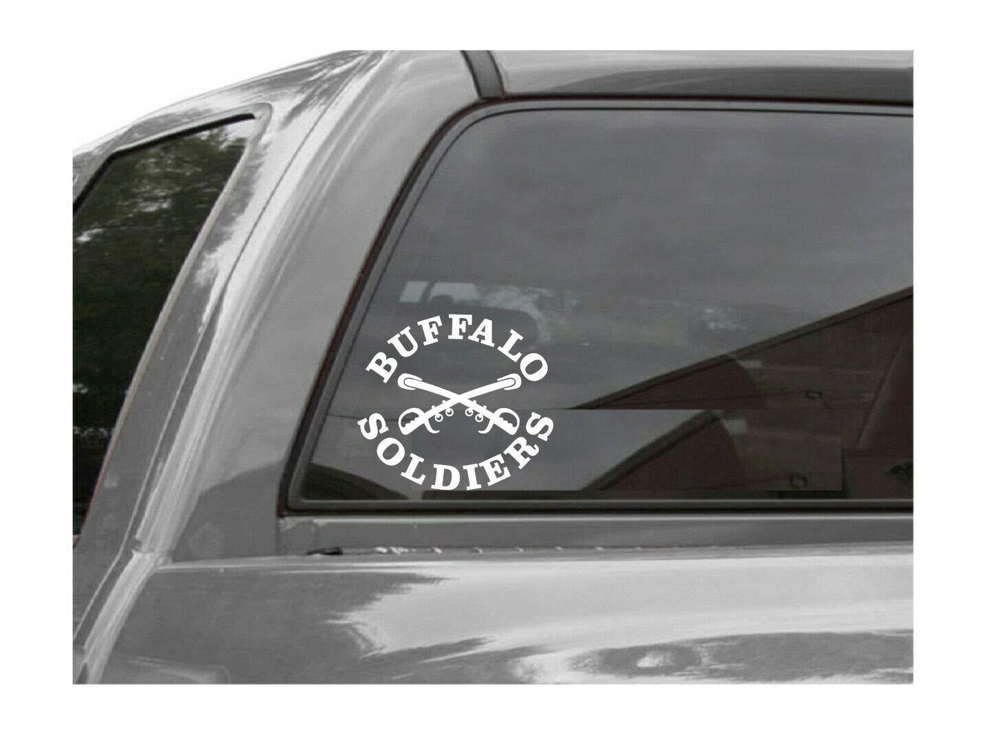 Edward & Co Sticker Buffalo Soldiers Decal United States Army Military for Car Truck Window Laptop Bumper US Flag 4.0 W x 3.6H in