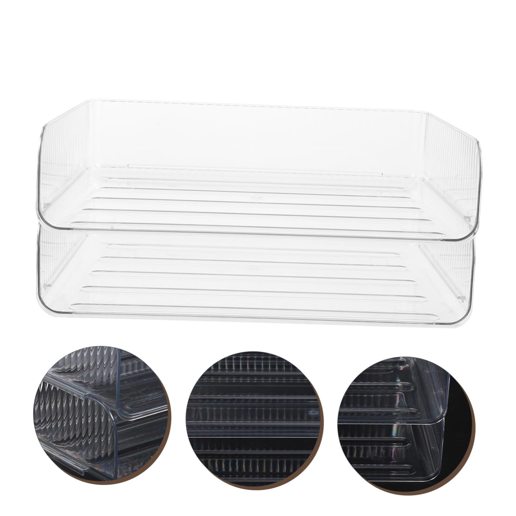2 pezzi Organizer Scrivania in Plastica Resistente Mensola Documenti Impilabile Portaoggetti Multifunzione per Ufficio e Casa Design e Facile
