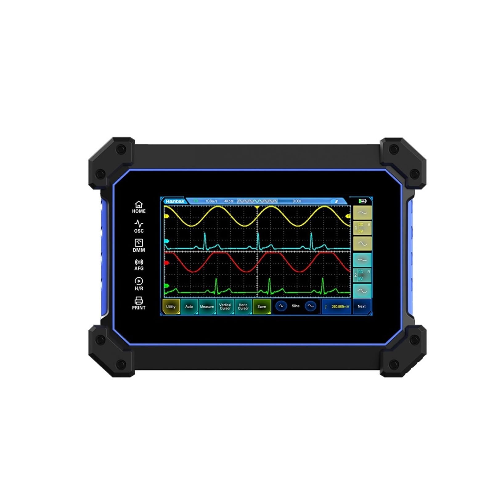 Oscilloscopio digitale Touch Screen Oscilloscopio Digitale 2 Canali 110Mhz Hanheld Osciloscopio + Sorgente di Segnale + Multimetro(TO1112D)