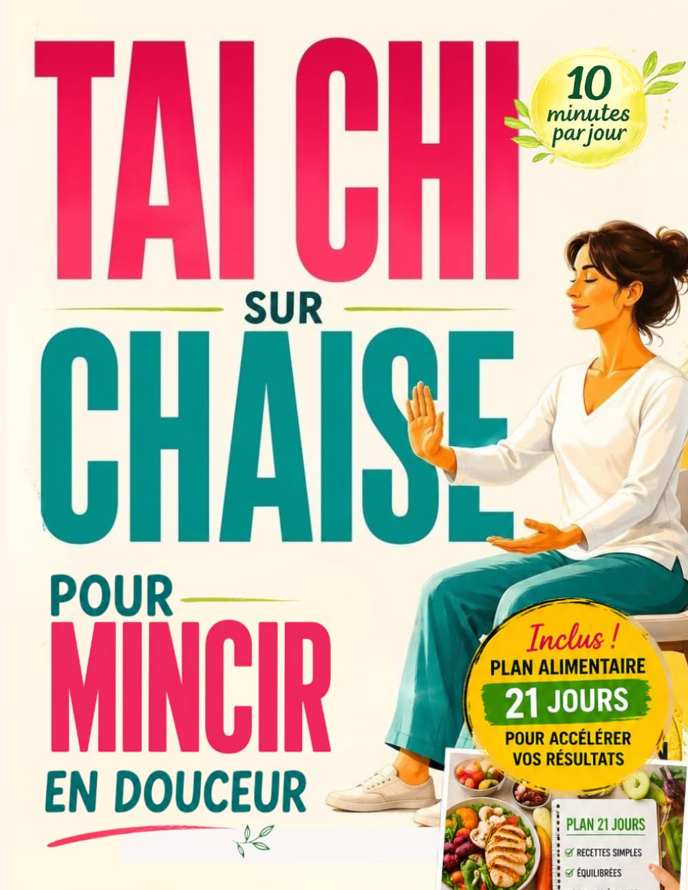 Tai Chi sur chaise – Mincir en douceur: Tai chi pour maigrir durablement sans contraintes - Remise en forme en 10 minutes par jour + plan alimentaire 21 jours anti-inflammatoire.