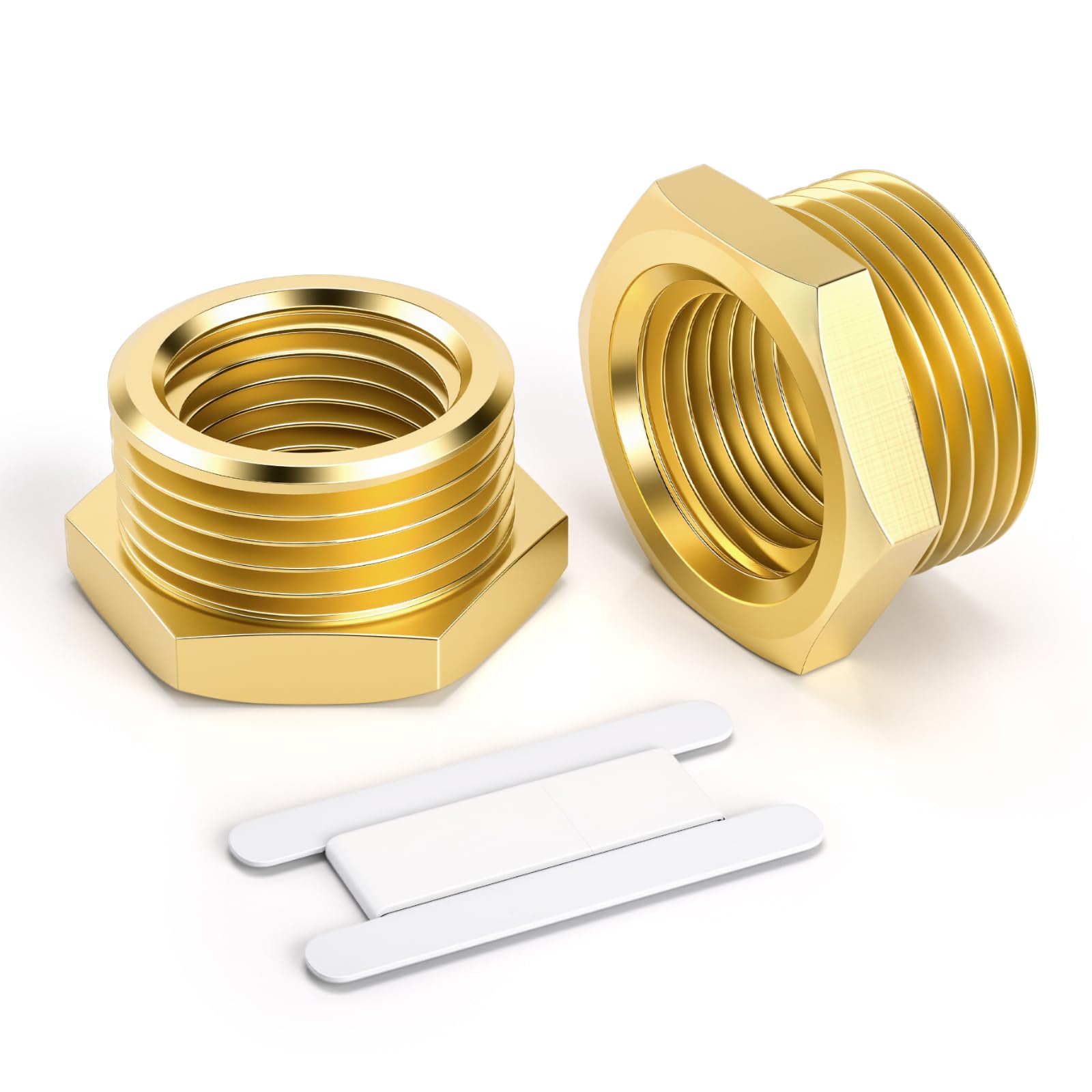 Bwintech 2 pz 1/4" Femmina A 1/2" Maschio BSP Filettatura In Ottone Boccola Esagonale Riduttore Connettore Per Tubo Collegamento Conversione