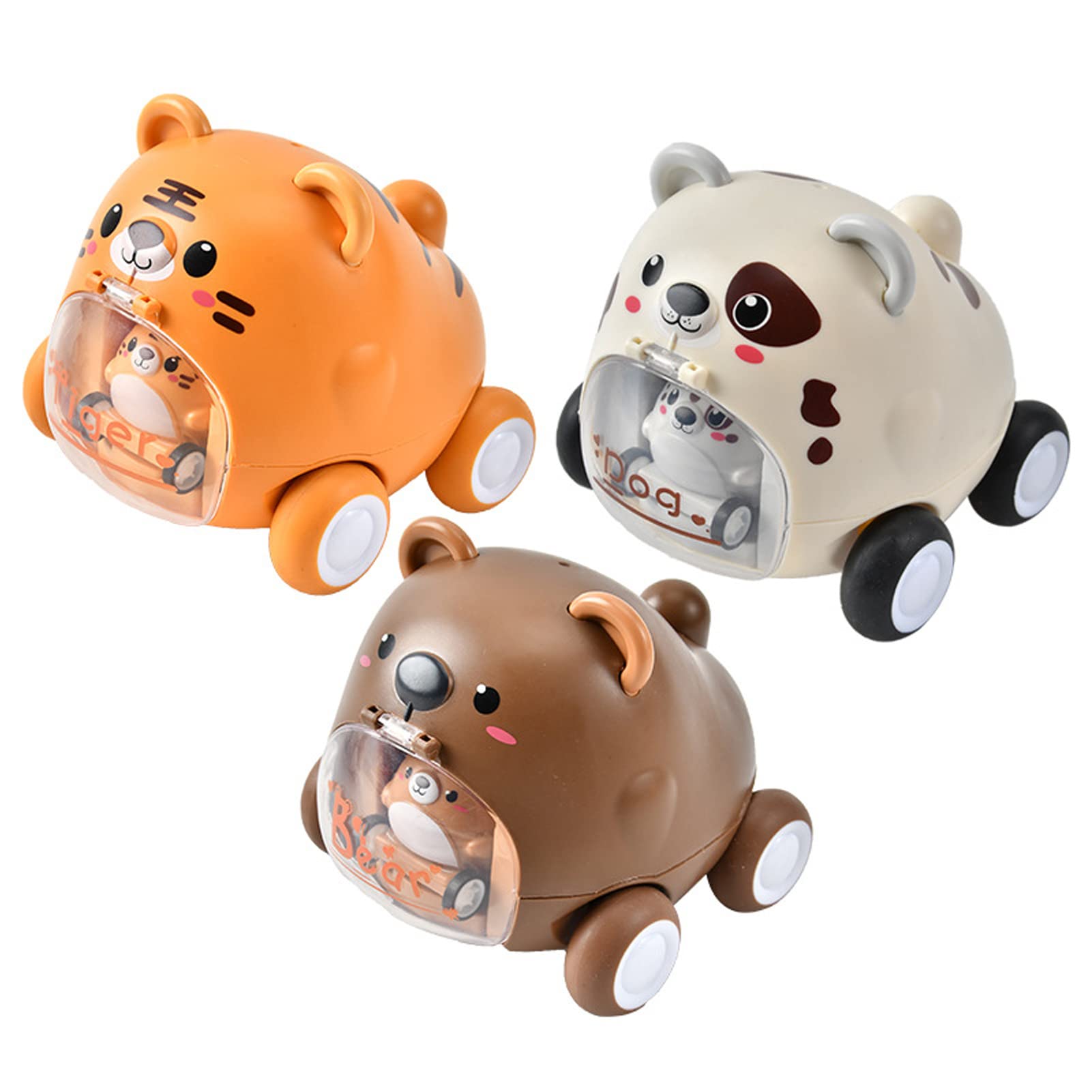 Jouets de Voiture Catapulte, Jouets de Voiture Catapulte pour Enfants, Jouets de Voiture Inertiels D'éjection Alimentés par Friction d'animal de Dessin animé Mignon Interactif