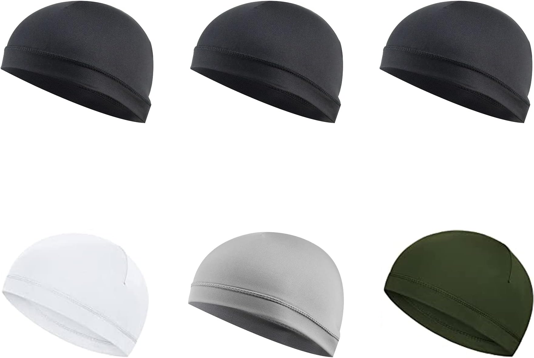 6 Pieces Sweat Wicking Beanie Cap Cooling Skull Cap Bandana Head Wrap Summer Caps for Women Men Outdoor Activities