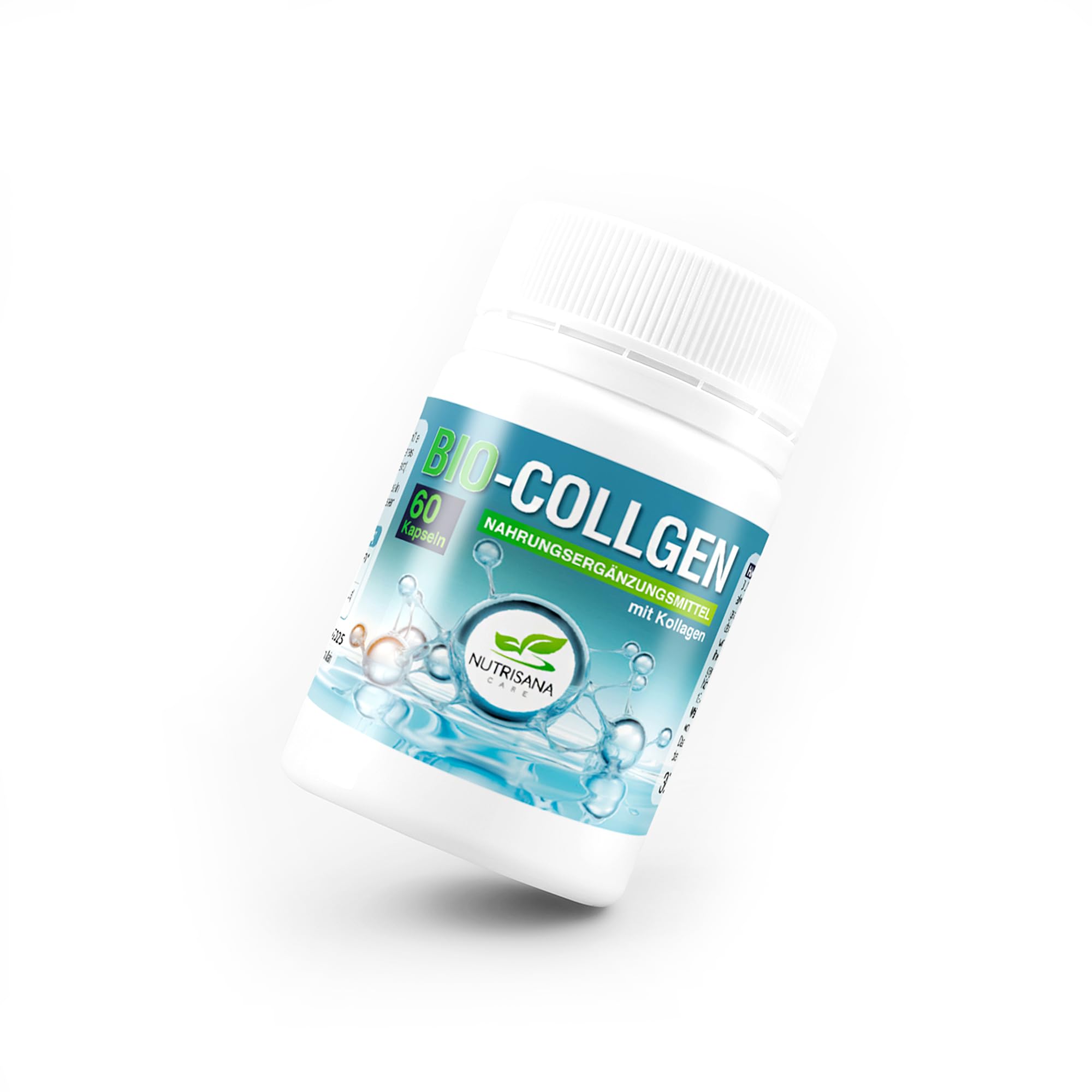 NUTRISANA | Capsules Bio Collgen - 60 gélules, collagène marin hydrolysé, traitement rajeunissant de la peau, apaisant, régénère les tissus/muscles/articulations