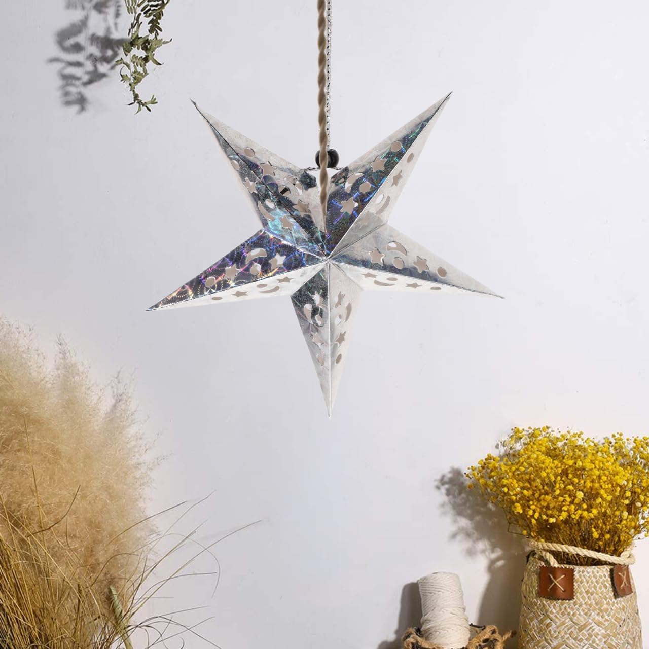 Hanging Paper Star Lantern Ceiling Twinkle Pentagram Lampshade Christmas Wedding Party Ornament 30CM 5Pcs