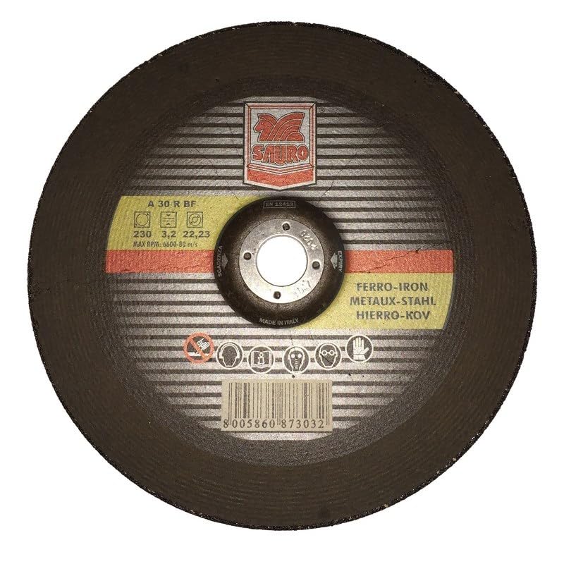 Saratoga - 10 discos de corte de hierro flexible 230 x 3,2 x 22,23 mm para amoladora