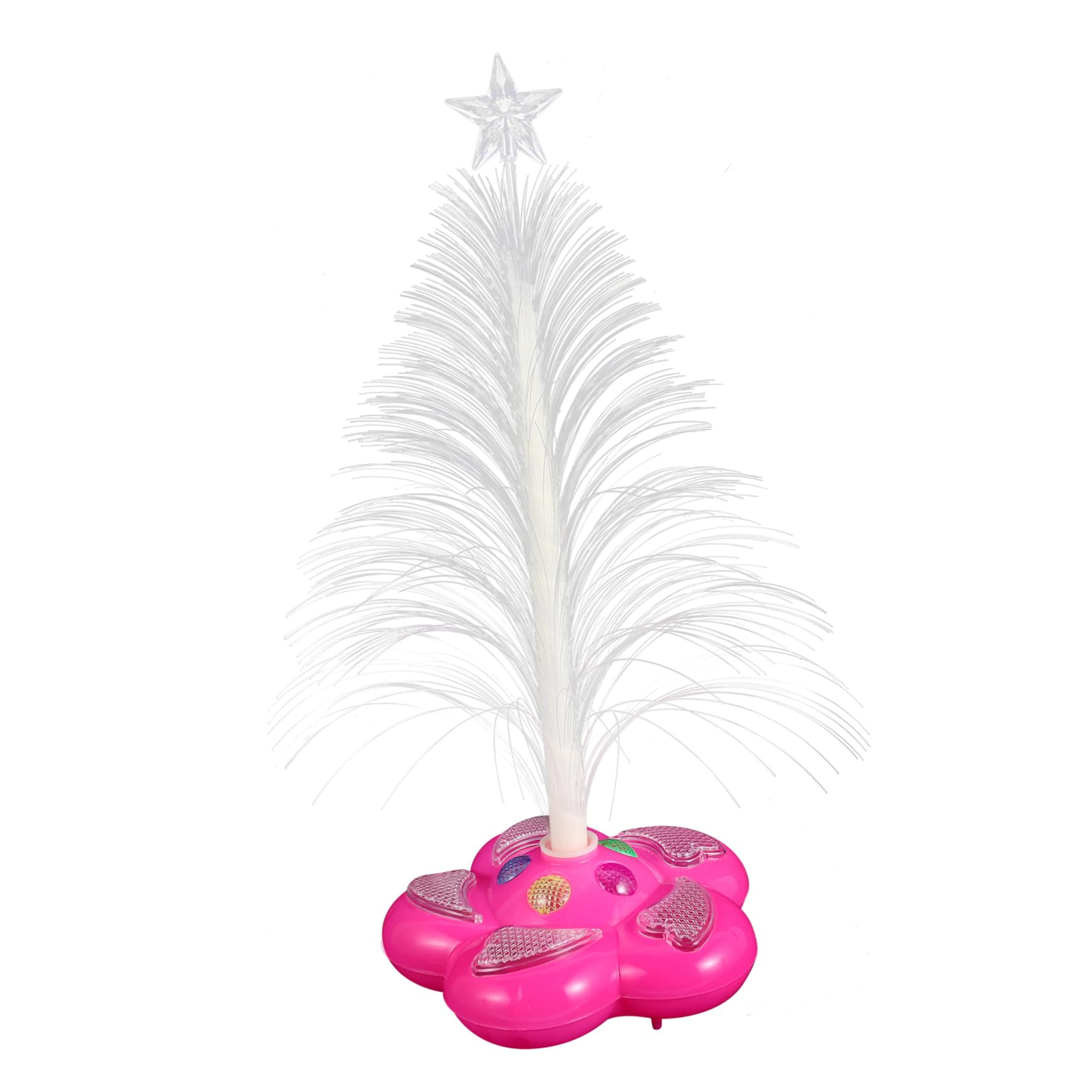Holibanna LED Fiber Optic Christmas Tree Night Light Colorful Flashing Decoration for Home Parties Lightweight Tabletop Design Creates Warm Atmosphere Random Color No Battery