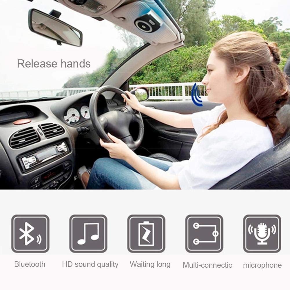 Vivavoce Bluetooth per Auto, Kit Intelligente Senza Fili con Clip, Visiera di Supporto Doppia Connessione Vocale, Nuova Generazione per Chiamate