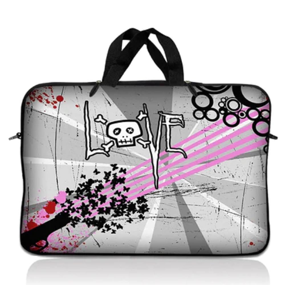LSS 12.3 inch Laptop Sleeve Bag Carrying Case Pouch with Handle for 11" 11.6" 12" Acer, Asus, Dell, Hp, Sony, Toshiba, Pink Plumeria Flower — view 59