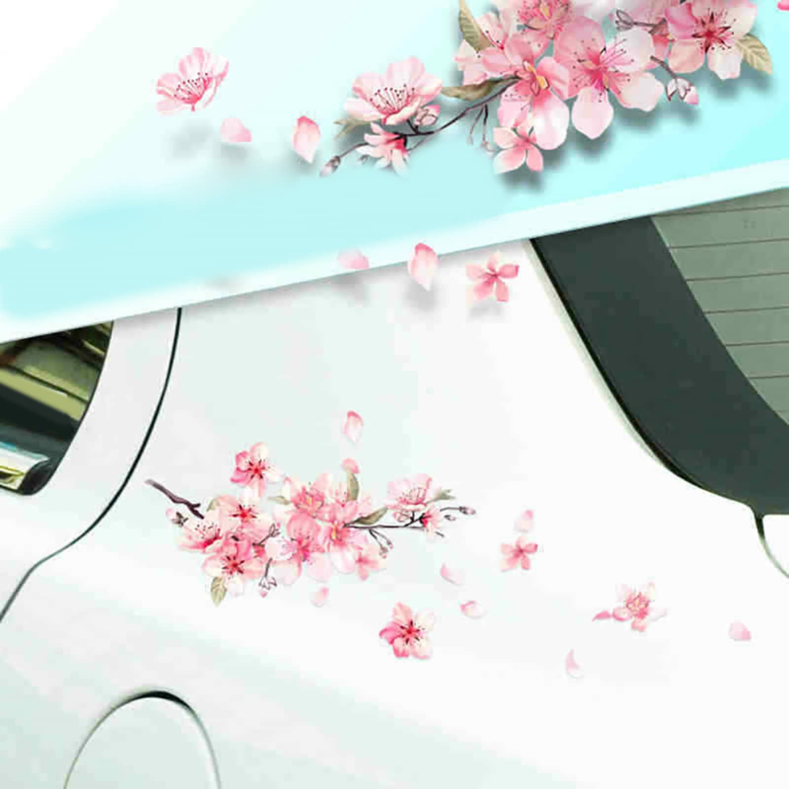 Autocollant Voiture Fleurs De Cerisier - Vinyle Imperméable Réfléchissant - 2 Tailles - Pour Vitre, Pare-Chocs, Moto - 11