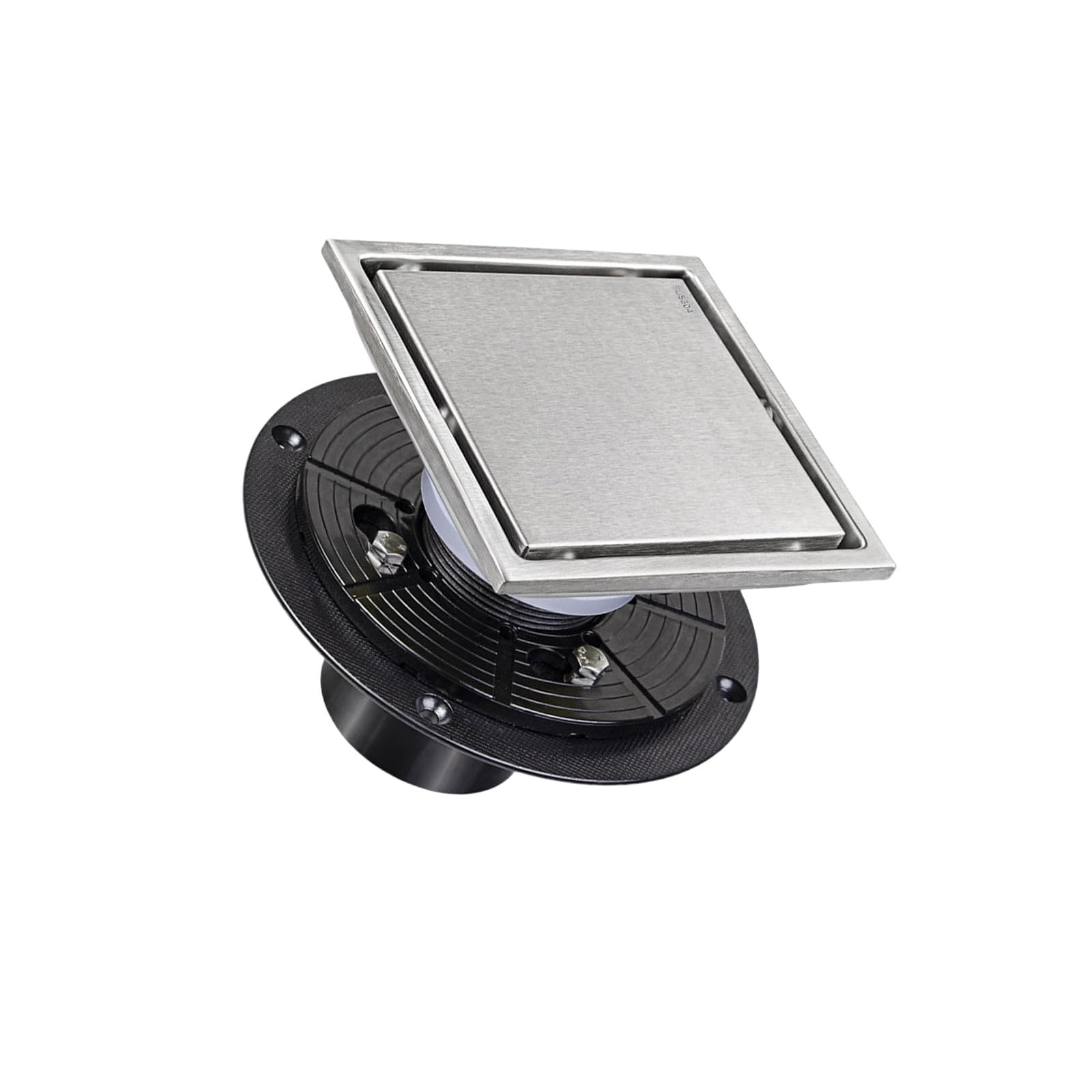 Shower Floor Drain 4" Bathroom with Easy Clean Strainer Square Bathroom Easy Installation Square Floor