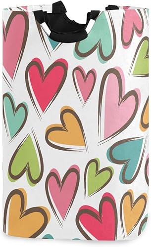 Contenedores de almacenamiento Cestas Día de San Valentín Coloridos Lindos Corazones Brillantes Colapsable Decoración Cubbies Para Bebé Cocina Cesto