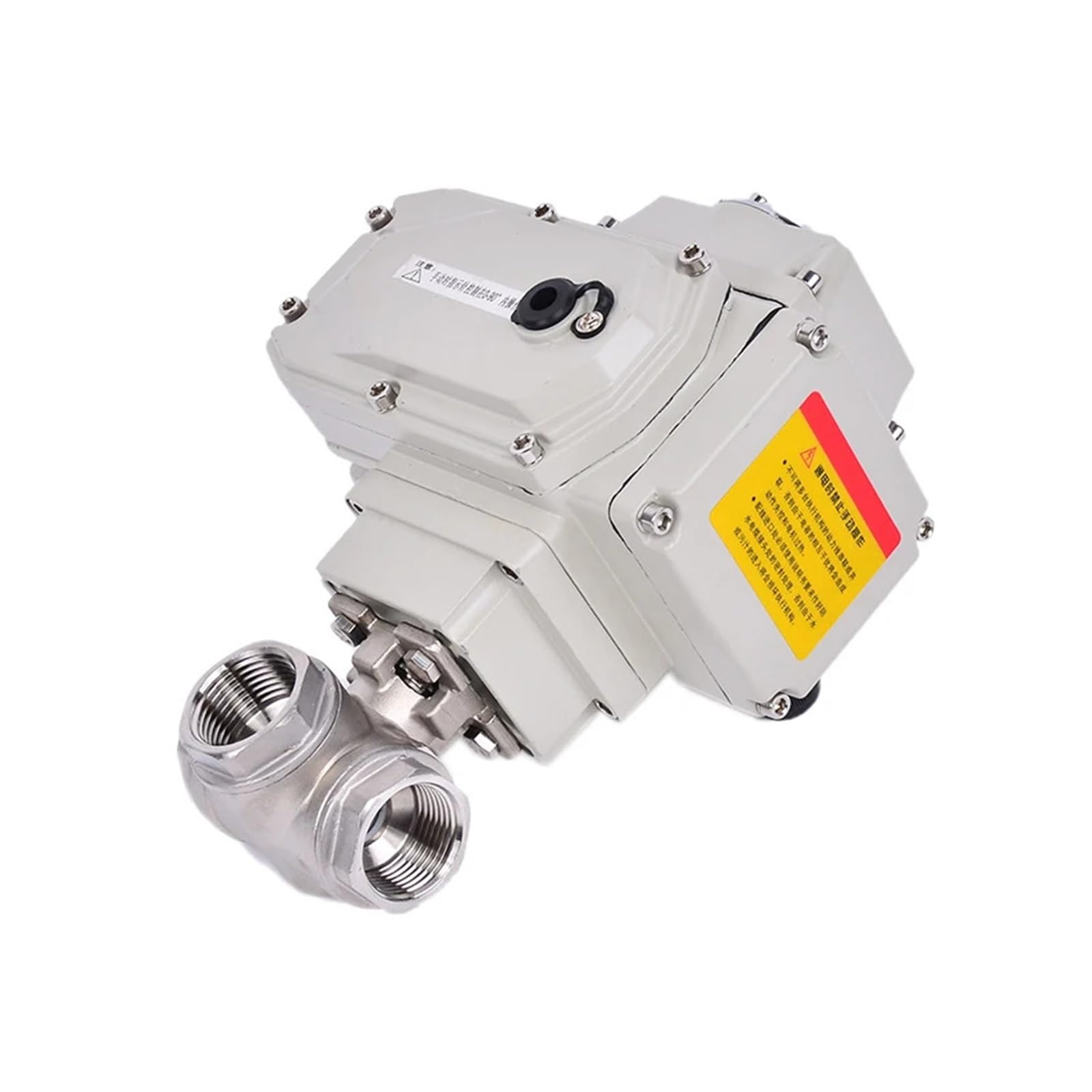 QAZYUIENW G3/4 T/L three-way high platform electric ball valve stainless steel Q911F-16P internal thread ball valve(24VDC-L TYPE)
