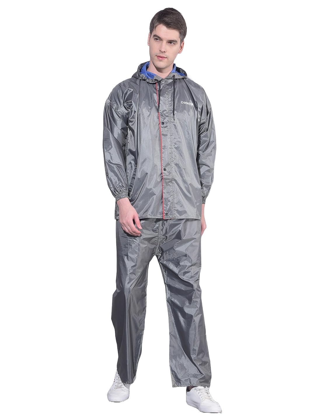 dollar Men's Waterproof PVC Raincoat Set | Zipper & Button Closure | Hood & Pocket | Full Sleeve Jacket Pant Rainwear Suit | Lightweight Leakproof Rain Protection for Outdoor, Biking, Riding-picture-15