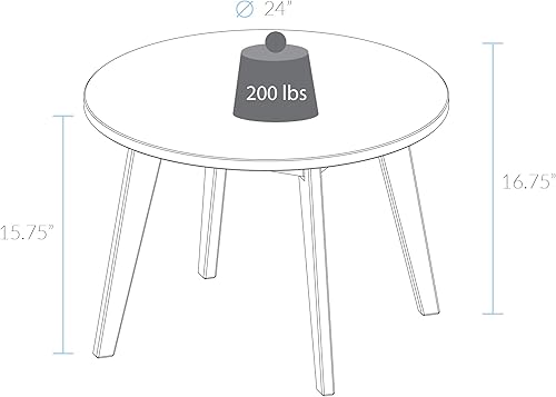 Miniatura 3 de American Trails Mesa de centro redonda 100% de madera auténtica, nogal limpiado a mano