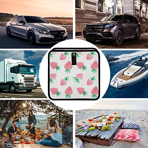 Image of Strawberry Cute Car Trash Can Fruit Foldable Hanging Car Trash Bag Bin Auto Garbage Can Leak-Proof Car Organizer(Large) (g300223586p857c913s2022)