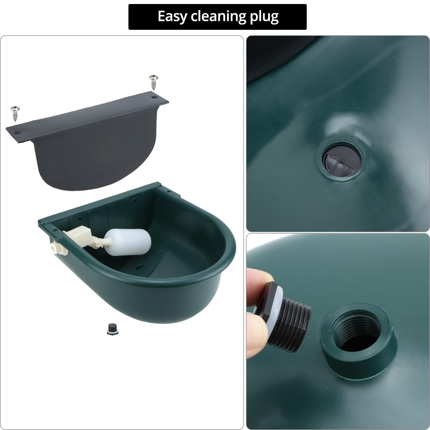 QWORK® 1 Stück Tränke aus Kunststoff, Automatische Tränke, Ideal für Rinder, Pferde, Schweine