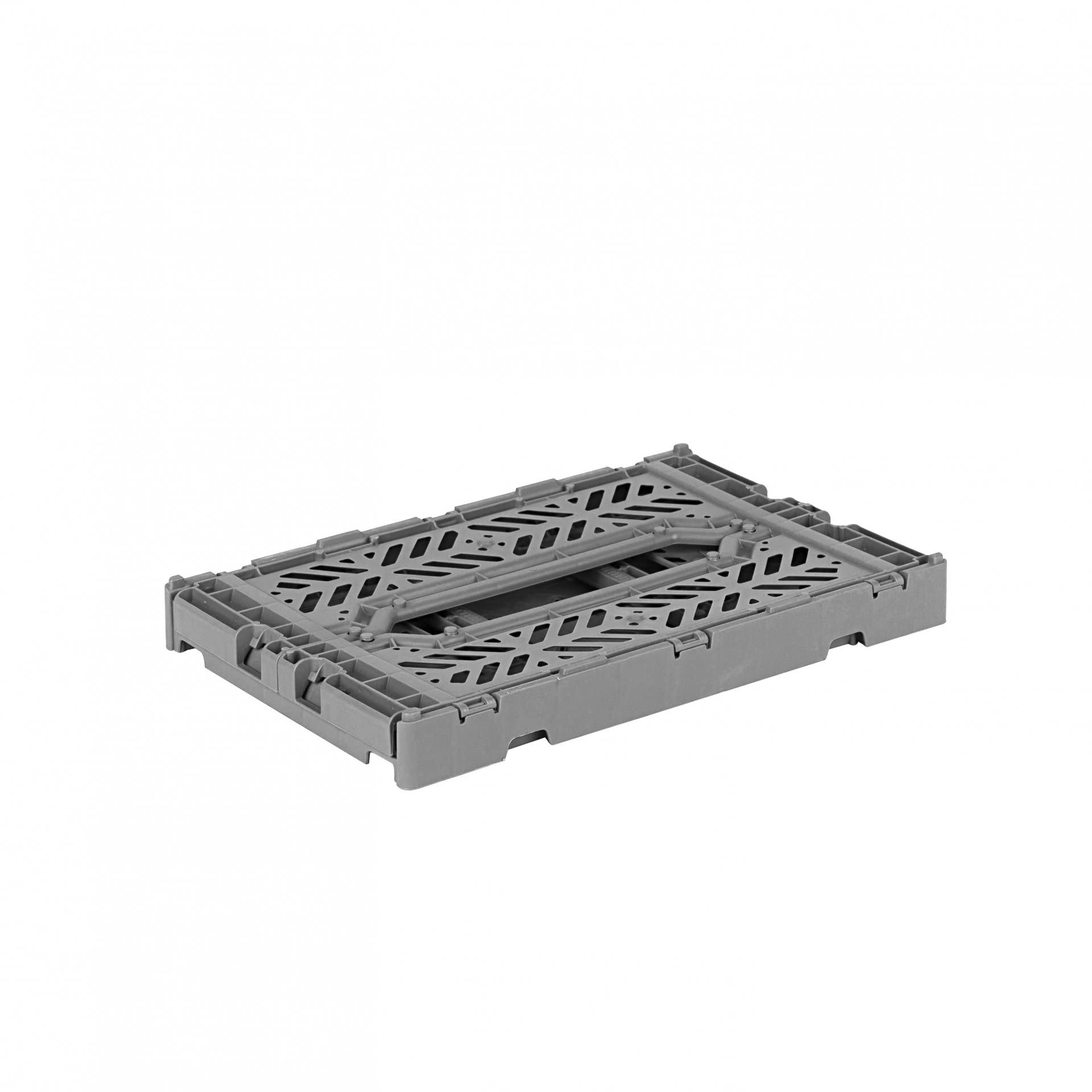 AYKASA Folding Crate, Sturdy Folding Box, Plastic, Stackable, Silver, Mini (27 x 17 x 11 cm), Mini (27x17x11cm) - Image 3