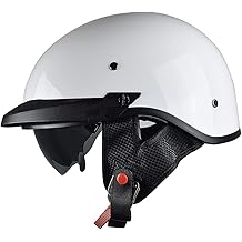 Motorcycle Half Helmet with Sun Visor Motorcycle Helmets for Men Women Helmet for Adult Scooter ATV Cruiser DOT Approved