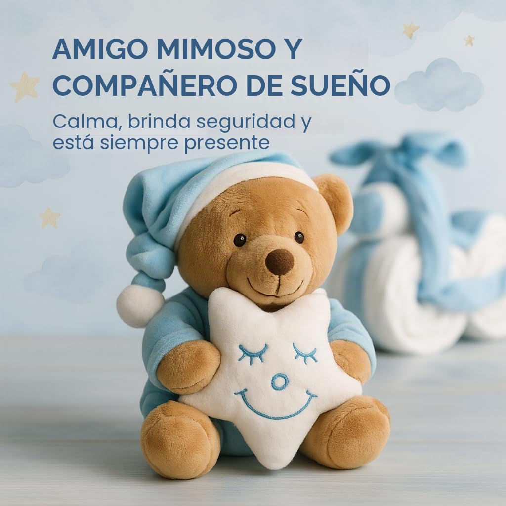 Tarta de pañales con forma de motocicleta en azul o rosa con peluche, regalo para niños o niñas, para fiesta de bebé o nacimiento