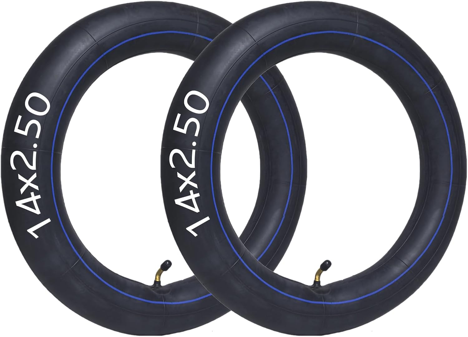 14x2.50 Heavy Duty Replacement Inner Tubes, 14 Inch Replacement Tire, for 14 inch Electric Bike Inner Tubes [Thickened] [45°Angled Valve Stem] (2 Pack)