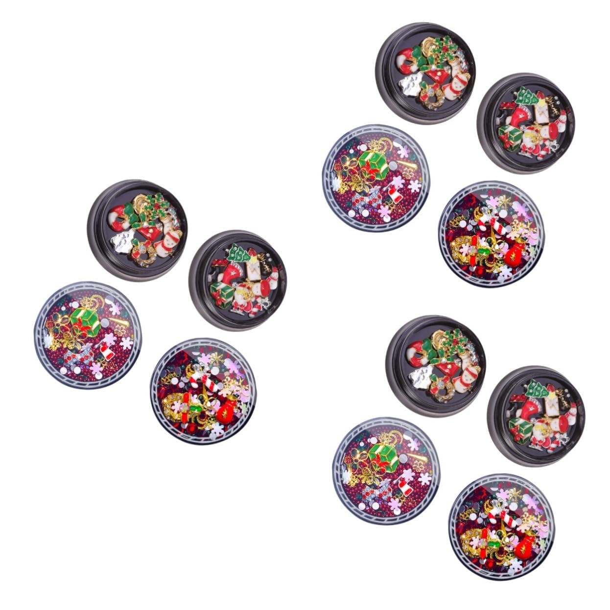 Healvian 4pezzi Charm Natalizi Per Unghie Rhinestone Decorazioni Accessori Per Manicure Per e Decorazioni
