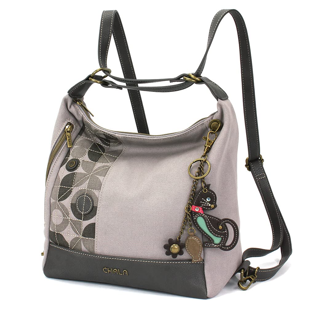 CHALA Retro Convertible Purse - Crossbody, Backpack, and Shoulder Purse - Gray