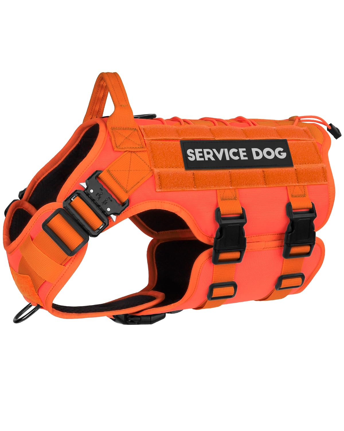 PETNANNY Arnés táctico para perros de servicio, chaleco de apoyo emocional para perros medianos y grandes, chaleco para perro de la ESA sin tirones con gancho y bucle, chaleco Molle de trabajo para