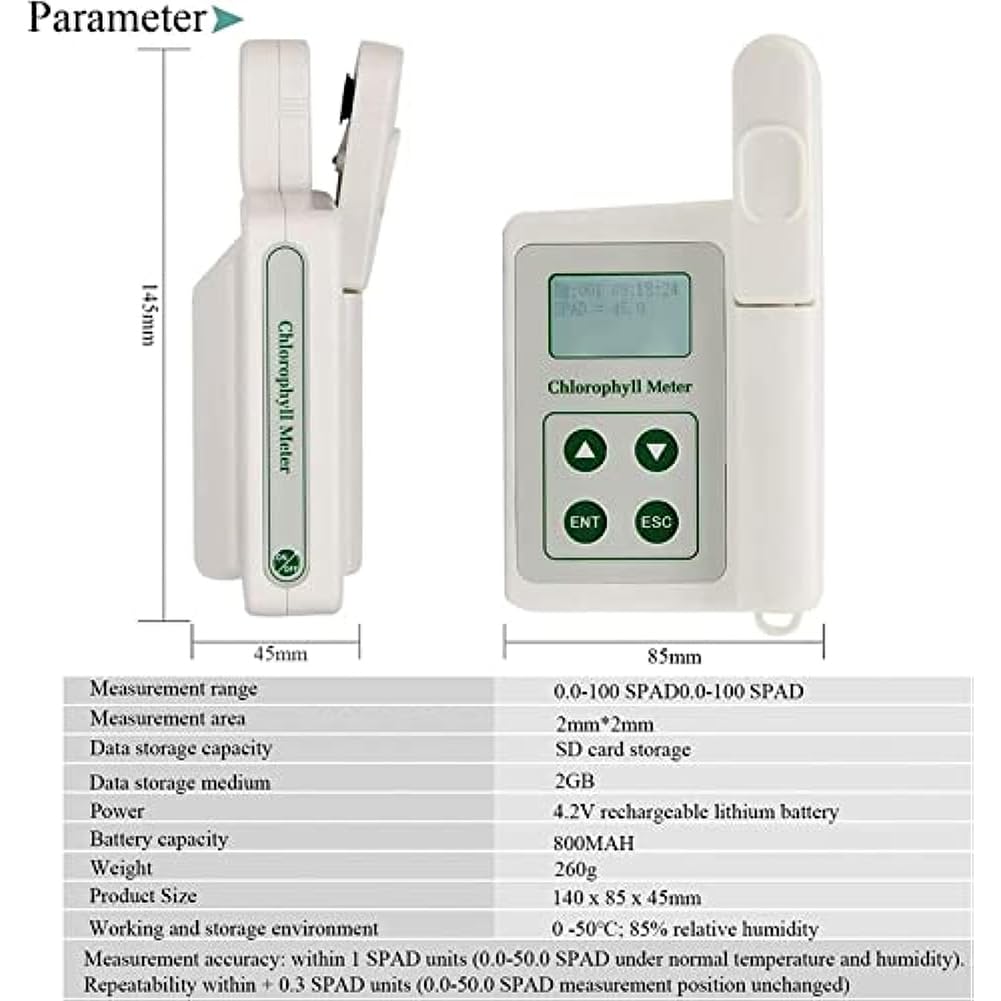 Analyseur portatif de chlorophylle pour tester la zone de mesure de la chlorophylle de 0,0 à 99,9