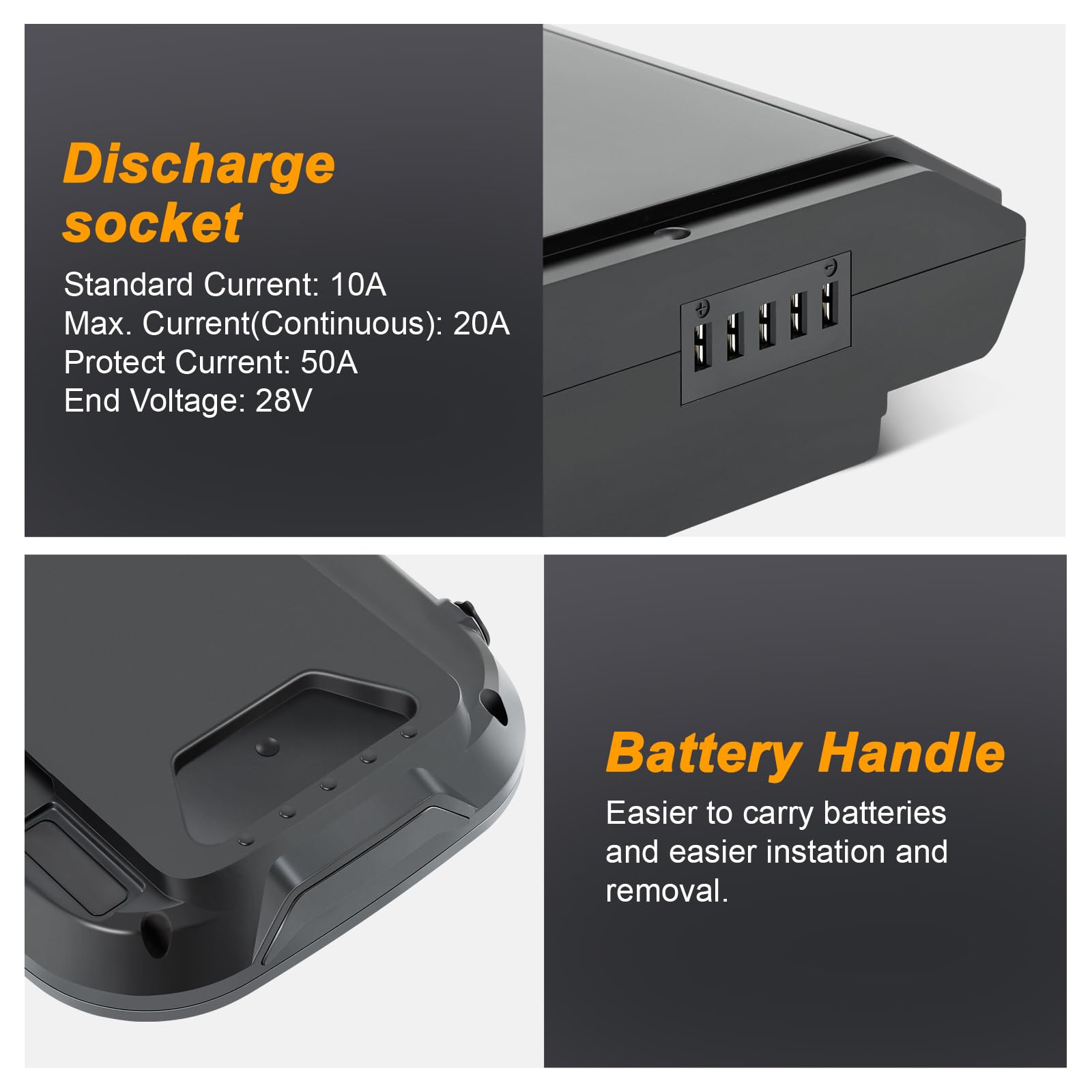 SEASON YJ145 Ebike Batterie Porte-Bagages 36V 12,8Ah /36V 14Ah - sans Chargeur ni Support pour Vélo électrique Telefunken, Zündapp, Chrisson