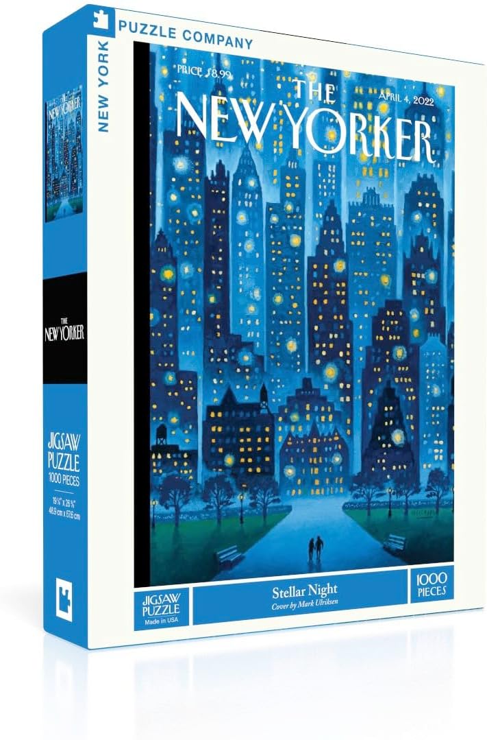 New York Puzzle Company - New Yorker Stellar Night - 1000 Piece Jigsaw Puzzle for Family Game Nights by Mark Ulriksen