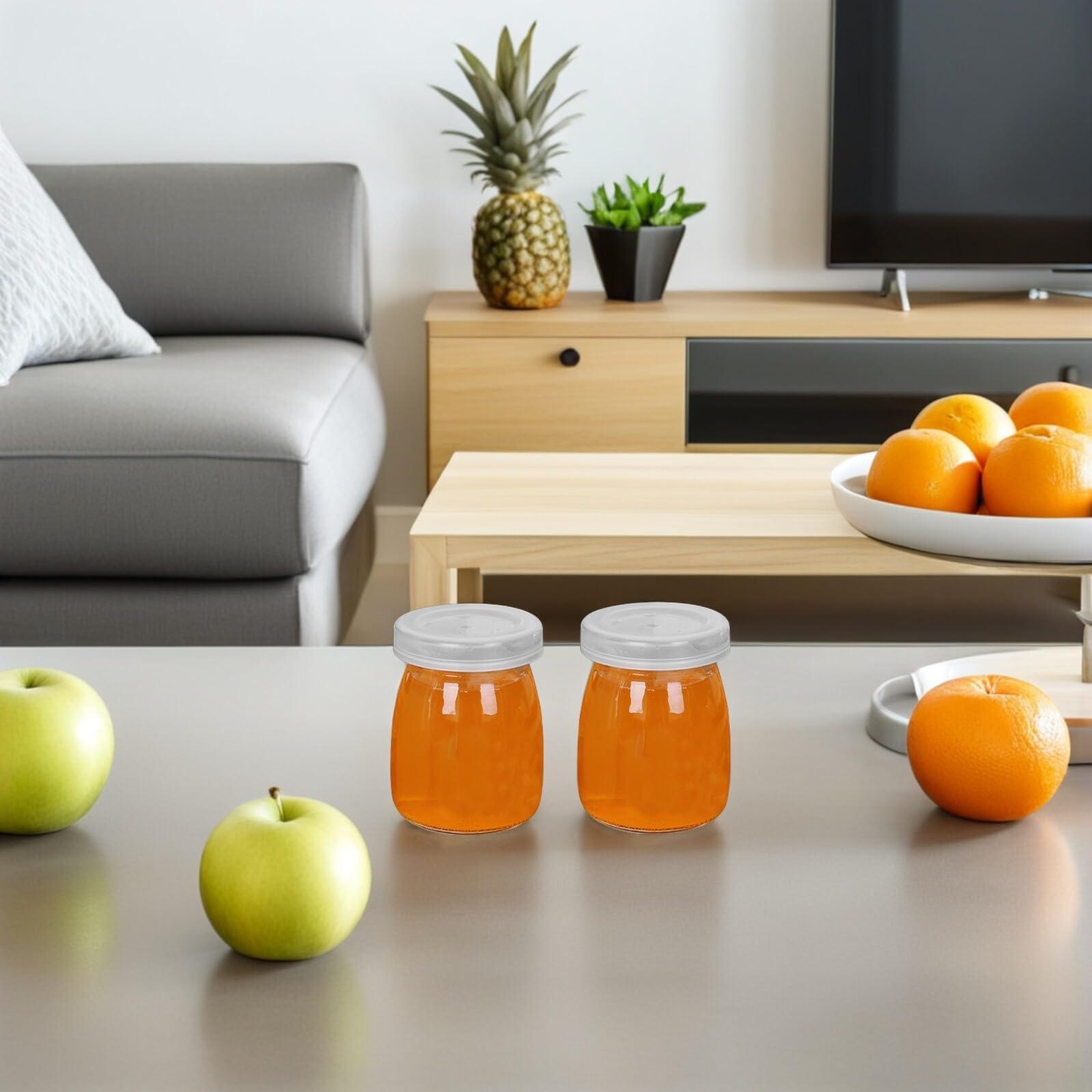 20 Stück Teiliges Glas Joghurtbehälter mit Deckel Mini Puddingflaschen Luftdicht Verschließbar Hitzebeständig Wiederverwendbar Spülmaschinenfest für Desserts Marmelade Babybrei