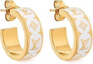 Gold White Enamel Hoop Earrings for Women, Small Chunky Open Hoops, Lightweight Fashion Jewelry Gifts, 0.78 Inch